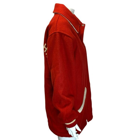 Vintage Red Wool Varsity Jacket Hewitt Golf Size 36 Mens High School Retro - Picture 4 of 11